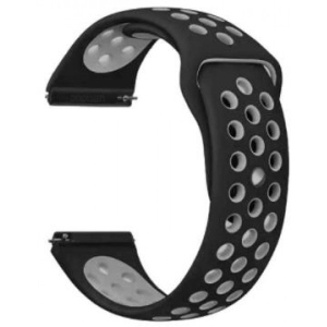 Ремінець для смарт-годинника BeCover Nike Style for Amazfit Stratos 1/2/2S/3/GTR 2/GTR 47mm/GTR Lite 47mm/Nexo/Pace Black-Grey (705810)