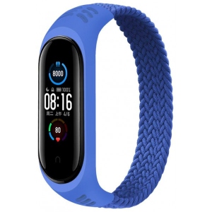 Ремінець для фітнес-браслету BeCover Elastic Nylon Style for Xiaomi Mi Smart Band 5/Mi Smart Band 6 Size S Deep Blue (706138)