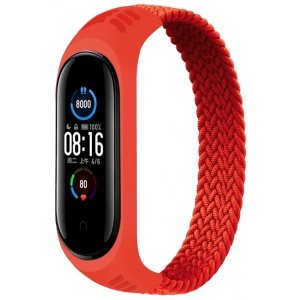 Ремінець для фітнес-браслету BeCover Elastic Nylon Style for Xiaomi Mi Smart Band 5/Mi Smart Band 6 Size S Red (706144)