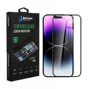 Захисне скло для смартфону BeCover for Apple iPhone 14 Pro Max Black Crystal Clear Glass 3D (707969)