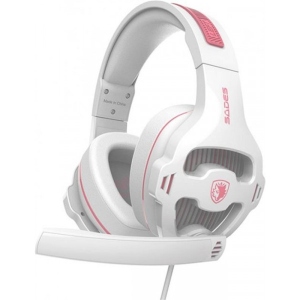 Гарнітура дротова ігрова Sades SA-726 Ppower White/Pink (sa726wpj)