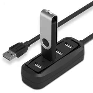 Хаб USB Vention USB Hub 4-Port 2.0 Black 0.5 m (VAS-J43-B050)