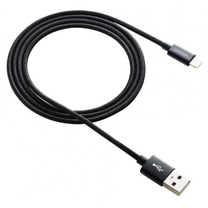 Кабель синхронізації даних Canyon Lightning USB for Apple 1m Black (CNE-CFI3B)