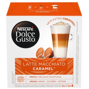 Уцінка - Кава у капсулах Nescafe DOLCE GUSTO Latte Macchiato Карамель 16 шт. 145,6г