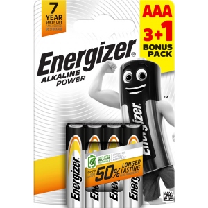 Батарейка тип AAA Energizer AAA Alk Power уп. 3+1шт.
