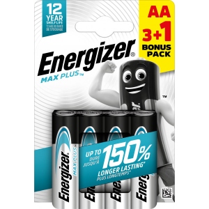 Батарейка тип AA Energizer AA Max Plus уп. 3+1 шт.