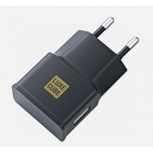 Мережевий зарядний пристрій Luxe Cube 1USB 2.1A Black (7775557575198)