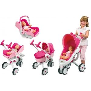 Коляска "Чотири-в-одному" для ляльки і пупса Smoby Maxi-Cosi, триколісна (550389)
