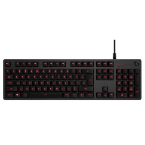 Клавіатура дротова ігрова Logitech G413 Carbon/Red USB (920-008309)