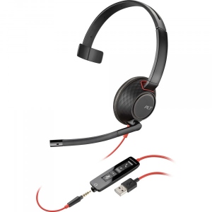 Гарнітура дротова Poly On-ear Blackwire 5210 Black (8X230AA)