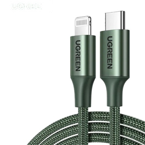 Кабель синхронізації даних UGREEN US304 Lightning To Type-C 2.0 Male 1m Dark Green (80564)