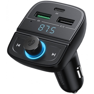 Автомобільний трансмітер UGREEN CD229 Bluetooth (5.0+PD+QC3.0+USB Flash Drive+TF) Black (80910)