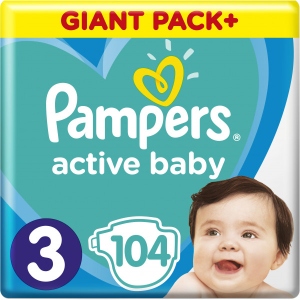 Одноразові підгузки Pampers Active Baby Розмір 3 (6-10 кг), 104 шт. (81680833)