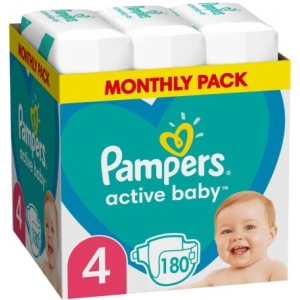 Одноразові підгузки Pampers Active Baby Maxi Розмір 4 (9-14 кг), 180 шт. (739234)
