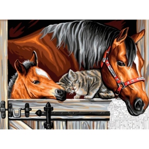 Картина за номерами Sequin Art Painting by Numbers Senior Тріо в стайні (SA1523)