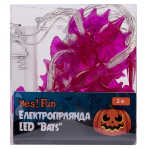 Гірлянда фігурна YES! Fun "Кажани", 11 фігурок, 2 м, LED, на батарейках