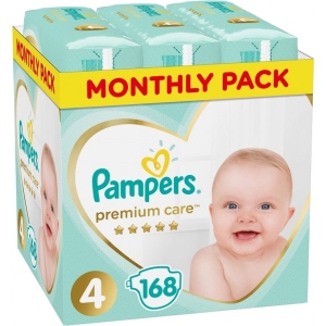 Одноразові підгузки Pampers Premium Care Розмір 4 (9-14 кг), 168 шт. (81681200)