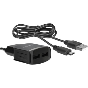 Мережевий зарядний пристрій Defender UPС-21 2xUSB,5V/2.1А кабель microUSB (83581) в каталозі