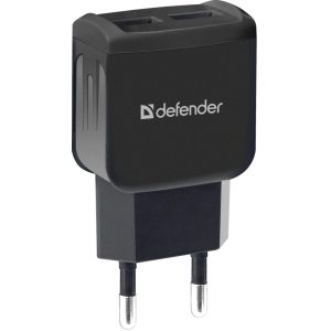 Мережевий зарядний пристрій Defender EPA-13 2xUSB 5V/2.1A Black (83840) ціни