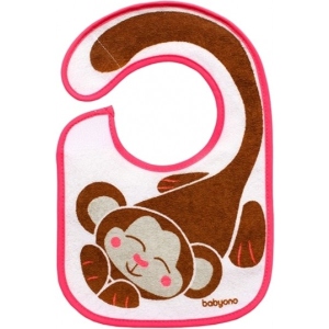 Нагрудник тканинний BabyOno Eat and I Grow Мавпа (831)