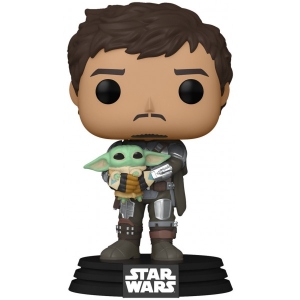 Колекційна фігурка FUNKO POP! Bobble Star Wars Mandalorian Mandalorian with Grogu 54525 (FUN25491302)