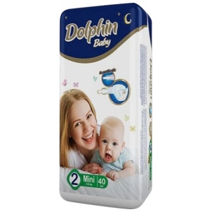 Одноразові підгузки Dolphin Mini Размер 2 (3-6 кг), 40 шт. (3376)