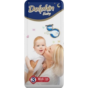 Одноразові підгузки Dolphin Midi Размер 3 (5-9 кг), 36 шт. (3383)