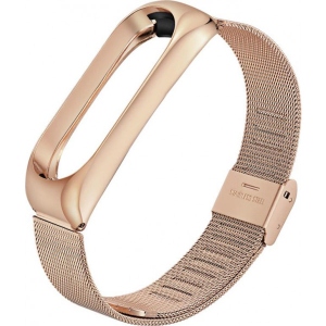Ремінець для фітнес-браслету BeCover Metal for Xiaomi Mi Band 4/3 Rose Gold (704654)