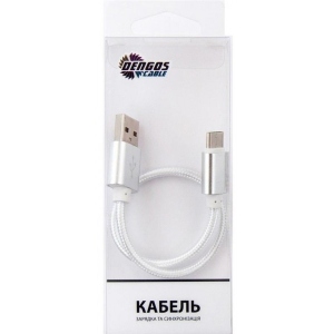 Кабель синхронізації даних DENGOS USB-USB Type-C 0.25m White (NTK-TC-SHRT-WHITE)