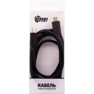 Кабель синхронізації даних DENGOS USB Type-C-USB Type-C 1.3m Black (PLS-TC-TC-BLACK)