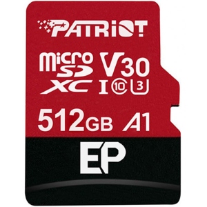 Карта пам'яті Patriot 512GB UHS-I/U3 Class 10 EP A1 R90/W80MB/s + SD-adapter (PEF512GEP31MCX)