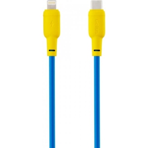 Кабель синхронізації даних Gelius GP-UCN001CL Full Silicon Type-C to Lightning Yellow/Blue (90469)