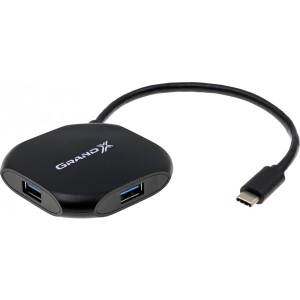 Хаб USB Grand-X Travel Type-C 4хUSB 3.1 Black (GH-417)