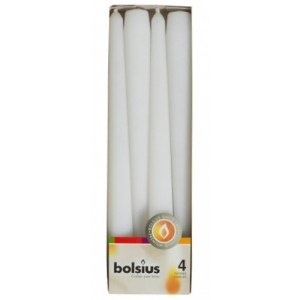 купити Свічка конусна Bolsius Біла 245/24, 4шт