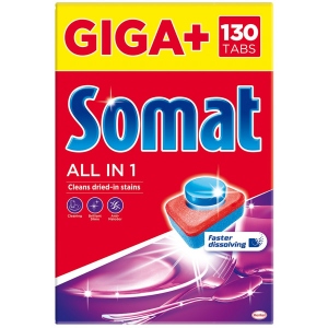 Таблетка для посудомийної машини Somat All in one Giga+ 130 шт.