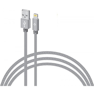 Кабель синхронізації даних Intaleo CBGNYL1 USB-Lightning 1m Grey (1283126477652)