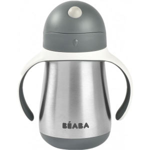 Поїльник-непроливайка дитячий Beaba з трубочкою Beaba 250 мл Gray (913536)