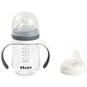 Поїльник-непроливайка дитячий Beaba 2 в 1 210 мл Gray (913532)