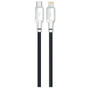 Кабель синхронізації даних Gelius Full Silicon GP-UCN001CL Type-C to Lightning Black/White 1.2m (92316)
