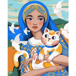 Картина за номерами Santi Українка з котиком 40x50 см (954504)