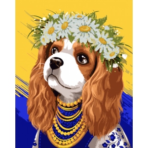 Картина за номерами Santi Спаніель у віночку 40x50 см (954676)