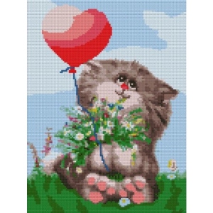 Алмазний живопис Santi Котик з кулькою 30х40 см (954714)