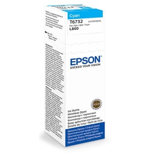 Чорнила для заправки картриджа Epson C13T67324A L800 cyan