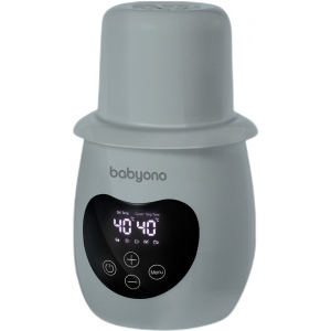 Підігрівач дитячих пляшечок стаціонарний BabyOno NATURAL 2 в1 з дисплеєм та функцією стерилізації, сірий (968/02)