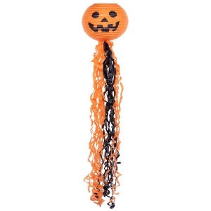 Декор Halloween YES! Fun "Гарбуз", 25 см з підвіскою-серпантин