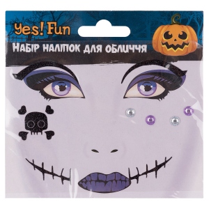 Стікери для обличчя Halloween YES! Fun Набір "Містичний Хелловін", гліттер