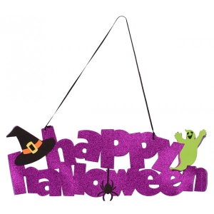 Декор Halloween YES! Fun "Happy Halloween", 61*20 см, гліттер
