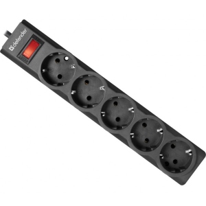 Мережевий фільтр Defender ES Largo 5 розеток, 5 м Black (99499)