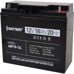 Акумулятор для ДБЖ I-Battery 12V 18AH (ABP18-12L) AGM