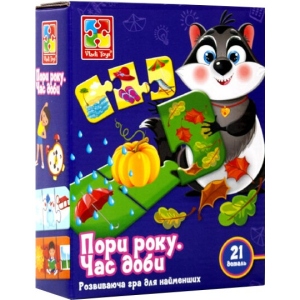 Пазли картонні (3-4 роки) Vladi Toys Пори року. Час доби (укр) (VT1804-31)